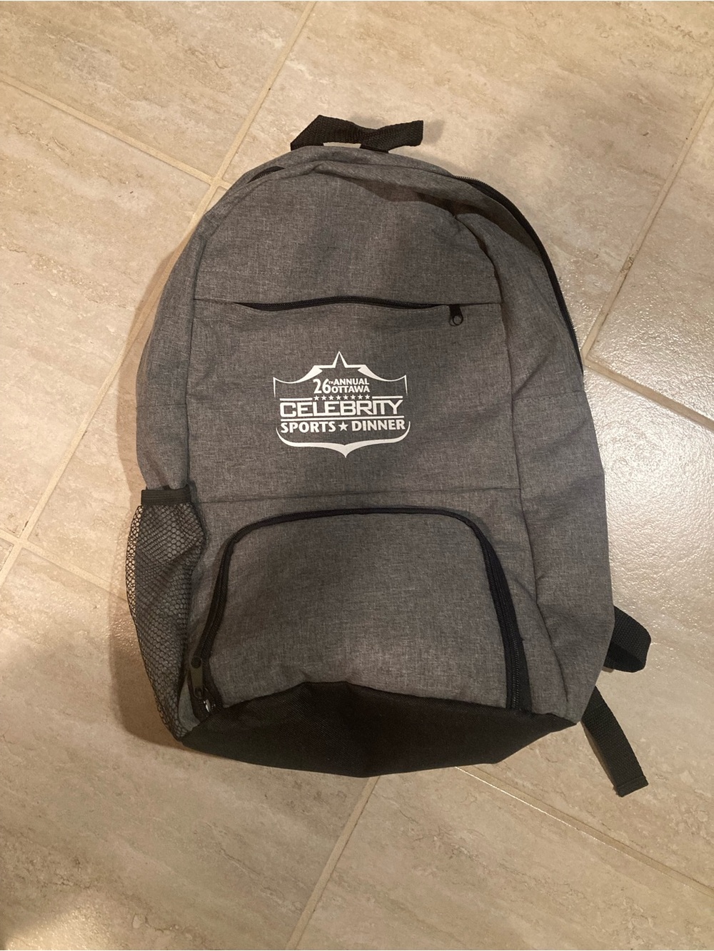 Gray Event Logo Backpack for Men - Casual Everyday Carry